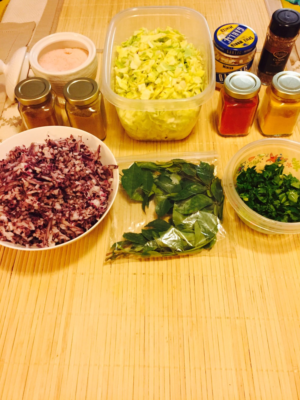 Cabbage masala ingredients